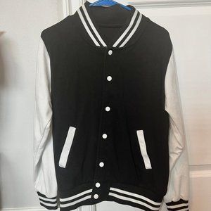 ★ black and white cotton varsity jacket